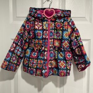 Penelope Mack Vibrant Floral Kids Puffer Jacket